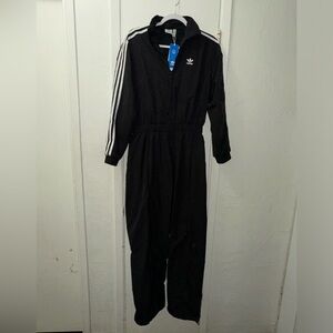Womens Adidas Brand NWT size small one piece boiler track suit Black Christmas